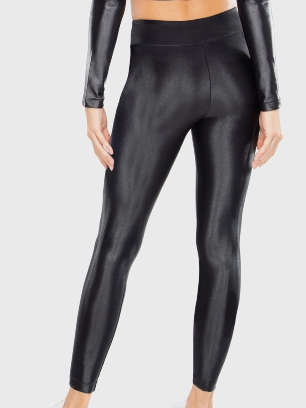 Koral Lustrous High Rise Leggings Women's Size S Black Liquid Shiny Active